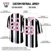 Custom Stripes Pink Authentic Football Jersey
